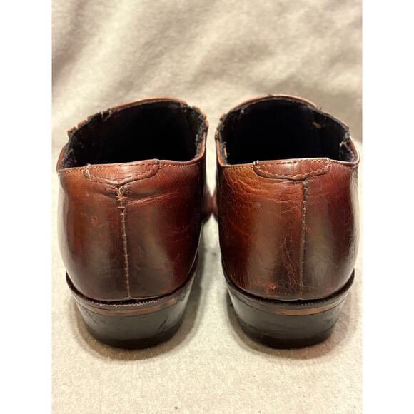 Vintage Western Women’s Booties Size 9 Burgundy Leather Cat’s Paw Heels - Picture 4 of 9